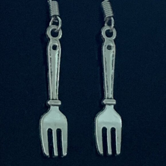 Fork Earring, Utensil Earring, Cooking Earring, Chef Earring, Food Earring - Picture 3 of 7